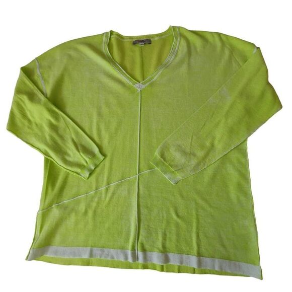 Ten Oh 8 Womens Green V Neck Pull Over Cotton Sweater Size Large - Picture 5 of 9
